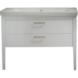 Тумба напольная с раковиной Azario Verona 105 см, ручки золото, белый фото 