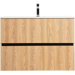 Тумба подвесная с раковиной Art&Max AM-TORINO-800-2C-SO-BR-P 80 см, бран, Цвет фасада: светлое дерево фото 