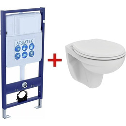 Инсталляция Aquatek Standart 50 INS-0000012 с подвесным унитазом Ideal Standard Eurovit Rimless K881201 фото 