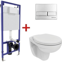 Инсталляция Berges Wasserhaus Novum L3 040213 с подвесным унитазом Ideal Standard Eurovit Rimless K881201 (кнопка хром глянец) фото 