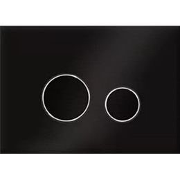 Кнопка смыва Cersanit Twins 64117, чёрное стекло фото 