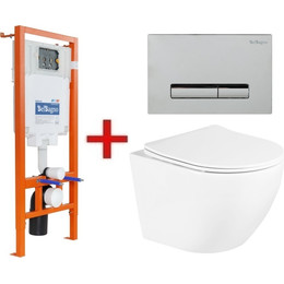 Инсталляция BelBagno BB002-80 с подвесным унитазом BelBagno Uno BB3105CHR/SC фото 