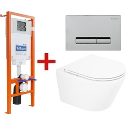Инсталляция BelBagno BB002-80 с подвесным унитазом BelBagno Tre BB8001CHR/SC фото 