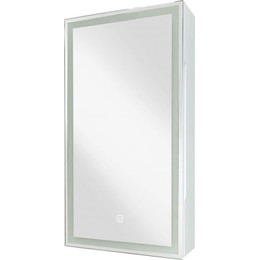Зеркало-шкаф Art&Max Techno Led 35 см AM-Tec-350-650-1D-L-DS-F, белый матовый фото 