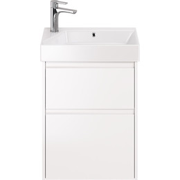 Тумба универсальная с раковиной Dreja Slim 55 см 99.0400, белый глянцевый фото 