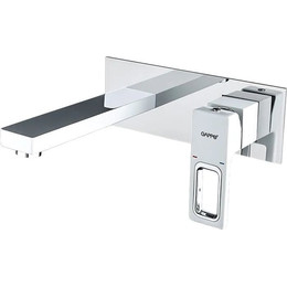 Смеситель для раковины настенный Gappo Futura G1017-12, белый/хром фото 