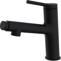 Смеситель для раковины с выдвижным изливом Gappo G1052-76, черный фото 