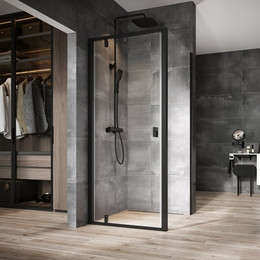 Душевое ограждение Ravak Nexty NDOP1+NPSS 80х80 см 03O40300Z1+90O40300Z1, чёрный/прозрачное фото 