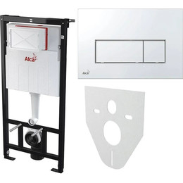 Инсталляция для подвесного унитаза Alcaplast SET 4v1 AM101/1120-4:1 RU M571-0001 (кнопка хром глянцевый) фото 