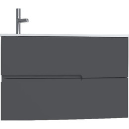 Тумба подвесная с раковиной Jacob Delafon Nona 80 см EB1888RU-442, серый антрацит (раковина из искусственного мрамора EB1880RU-00) фото 