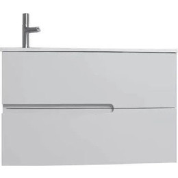 Тумба подвесная с раковиной Jacob Delafon Nona 80 см EB1888RU-G1C, белый глянцевый (стеклянная раковина EB1884RU-DE1) фото 