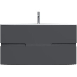 Тумба подвесная с раковиной Jacob Delafon Nona 100 см EB1889RU-442, серый антрацит (стеклянная раковина EB1885RU-DE1) фото 