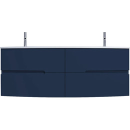 Тумба подвесная с раковиной Jacob Delafon Nona 140 см EB1891RU-G98, темно-синий (стеклянная раковина EB1887RU-DE1) фото 