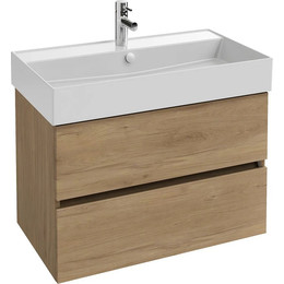 Тумба подвесная с раковиной Jacob Delafon Tolbiac 80 см EB2382-E75, дуб давос натуральный (раковина EXBI112-00) фото 