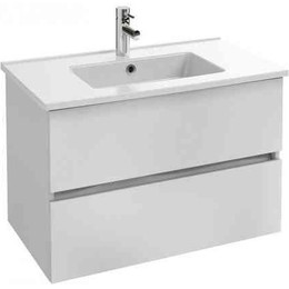 Тумба подвесная с раковиной Jacob Delafon Tolbiac 80 см EB2382-J5, белый глянцевый (раковина EXTA112-00) фото 