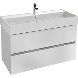 Тумба подвесная с раковиной Jacob Delafon Tolbiac 100 см EB2383-J5, белый глянцевый (раковина EXBJ112-00) фото 