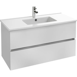 Тумба подвесная с раковиной Jacob Delafon Tolbiac 100 см EB2383-J5, белый глянцевый (раковина EXUA112-00) фото 