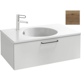 Тумба подвесная с раковиной Jacob Delafon Odeon Rive Gauche 80 см EB2515-R9-E52, дуб табак фото 