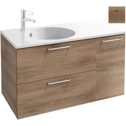 Тумба подвесная с раковиной Jacob Delafon Odeon Rive Gauche 100 см EB2544-R5-E52, дуб табак (раковина EB2564-DE2, цвет черный матовый) фото 