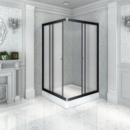 Душевое ограждение Радомир Дрим 100x100 см, черный/прозрачное фото 