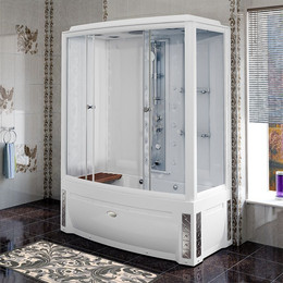 Душевая кабина Радомир Элис 168x85 см L, белый/прозрачное фото 