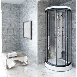Душевая кабина Радомир Стронг 90x90 см, черный/матовое фото 