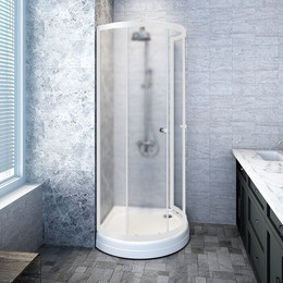 Душевое ограждение Радомир Стронг 110x110 см без поддона, белый/матовое фото 