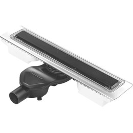 Трап Berges Wasserhaus C1 Norma 80 см 095139, нержавеющая сталь, черный матовый, Цвет производителя: чёрный матовый, Размер трапа: 800 фото 