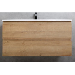 Тумба подвесная с раковиной Cezares MOLVENO-100-2C-SO-RRIV 100 см, Rovere Rivera (раковина CZR-1188-1000/500) фото 