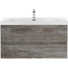 Тумба подвесная с раковиной Cezares MOLVENO-100-2C-SO-LG 100 см, Legno Grigio (раковина CZR-1188-1000/500) фото 