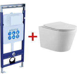 Инсталляция Aquatek Easy Fix 50 INS-0000010 с подвесным унитазом Aquatek Вега AQ1905-00 фото 