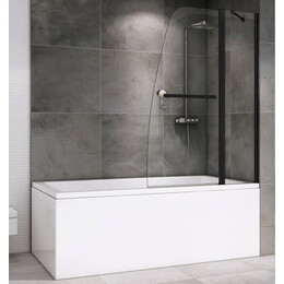 Шторка для ванны Abber Ewiges Wasser 100 см AG50100B, черный/прозрачное фото 