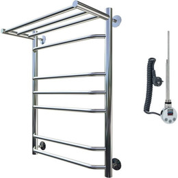 Полотенцесушитель электрический Тругор Браво3 ТЭН с полкой П7 600x800 мм (возможность скрытого подключения) 00-00018698 фото 