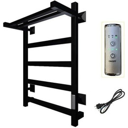 Полотенцесушитель электрический Тругор Пэк сп 20 ВГП с полкой П5 500х600 мм, чёрный (возможность скрытого подключения) 00-00043118 фото 