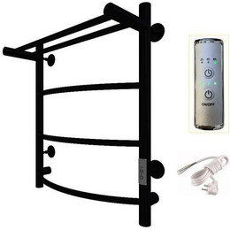 Полотенцесушитель электрический Тругор Пэк сп 5 ВГП с полкой П4 500х600 мм, чёрный (возможность скрытого подключения) 00-00042757 фото 