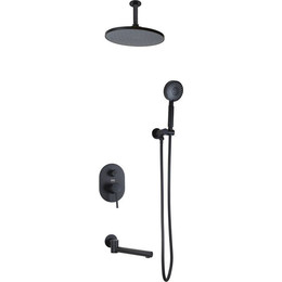 Душевая система для ванны Bronze de Luxe Scandi 14582/1B, черный матовый фото 