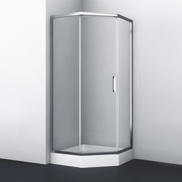 Душевое ограждение WasserKraft Naab 100x100 см 86S38 (стекло 8 мм), хром/прозрачное фото 