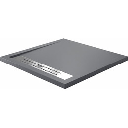 Поддон каменный WasserKraft Wiese 90х90 см 84T03, серый матовый фото 