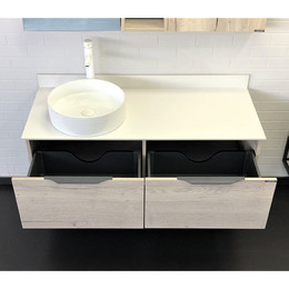 Тумба подвесная с раковиной Comforty Порто 120-1 см, дуб дымчатый фото 