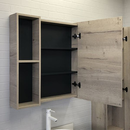 Зеркало-шкаф Comforty Порто 75 см, дуб дымчатый фото 