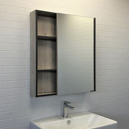 Зеркало-шкаф Comforty Вена 70 см, дуб дымчатый фото 