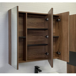 Зеркало-шкаф Comforty Соло 90 см, дуб тёмно-коричневый фото 