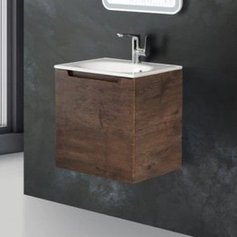 Тумба подвесная с раковиной BelBagno ETNA-500-1C-SO-RW-P 50 см, Rovere Moro, Цвет фасада: Rovere Moro фото 