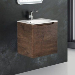 Тумба подвесная с раковиной BelBagno ETNA-500-1A-SO-RW-P-R 50 см, Rovere Moro, Цвет фасада: Rovere Moro фото 