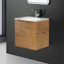 Тумба подвесная с раковиной BelBagno ETNA-500-1A-SO-RN-P-L 50 см, Rovere Nature, Цвет фасада: Rovere Nature фото 