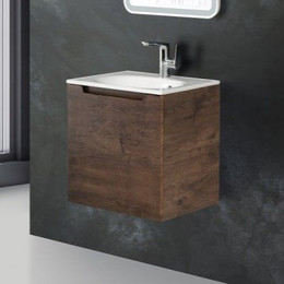 Тумба подвесная с раковиной BelBagno ETNA-600-1C-SO-RW-P 60 см, Rovere Moro, Цвет фасада: Rovere Moro фото 
