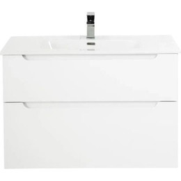 Тумба подвесная с раковиной BelBagno ETNA-H60-1000-2C-SO-BL-P 100 см, Bianco Lucido, Цвет фасада: Bianco Lucido фото 