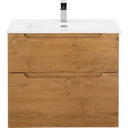 Тумба подвесная с раковиной BelBagno ETNA-H60-1000-2C-SO-RN-P 100 см, Rovere Nature, Цвет фасада: Rovere Nature фото 