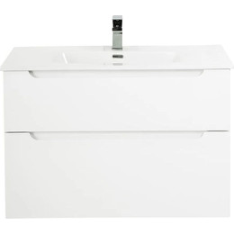 Тумба подвесная с раковиной BelBagno ETNA-H60-900-2C-SO-BL-P 90 см, Bianco Lucido, Цвет фасада: Bianco Lucido фото 