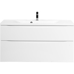 Тумба подвесная с раковиной BelBagno MARINO-H60-1100-2C-SO-BL-P 110 см, Bianco Lucido фото 